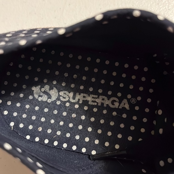 SuperGa blue/white polka dot sneakers . Sz 9 - Picture 3 of 5
